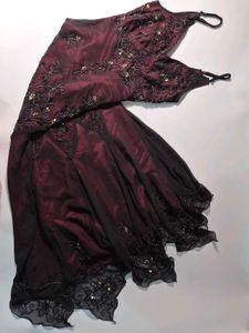Adriana papell Inspired Red Beaded Dress