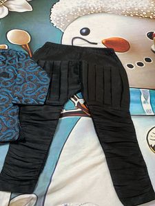 Stylish Blue &amp; Black Brocade Ethnic Jacket