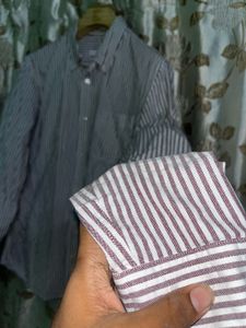 MANGO MAN Men's Striped Shirt