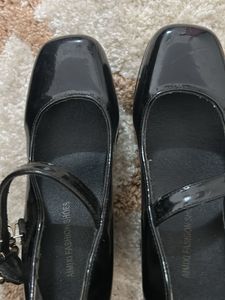 Black Patent Chunky Platform Heels
