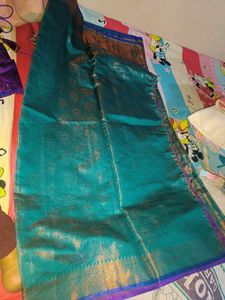 New Silk copper saree with stitched blouse  upto 4
