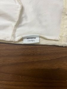 Cream Textured Bandeau Tube Top - Si