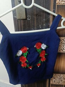 Embroidered Crop Top