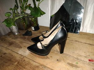 Ochirly Black Mary Jane Block Heels|Pointed Toe