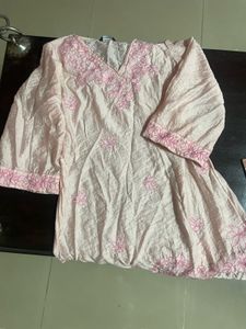 Beautiful Pink Embroidered Farsi salwar set