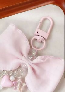 Cute Pink Bow Charm Keychain
