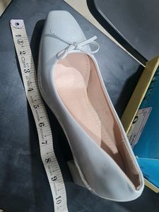New Chic grey Patent Bow Ballerina Flats