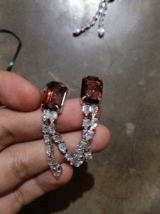 Sparkling Rhinestone Necklace &amp; Earring Set