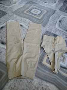 Women's Beige Palazzo Pants and Top Set