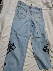 streetwear Custom Hand-Painted Ripped Jeans