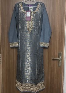 Elegant Grey Kurta Set with Dupatta
