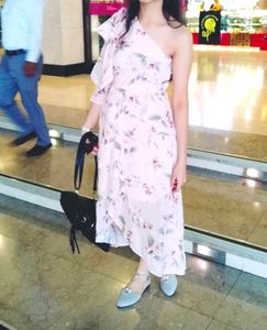Beautiful One Shoulder Sleeved Long Dress