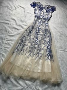 Elegant Blue &amp; White Dress