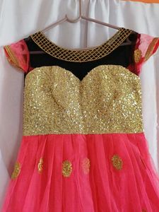 pink gold Sequin gown