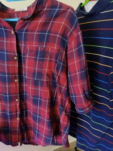 pink &amp; Blue Plaid Button-Up Shirt