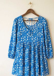 Blue Floral Mini Dress
