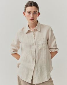 H&amp;M Classic Linen Blend Button-Up Shirt