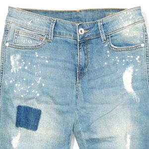 💎 MANGO Light-Wash Distressed Denim Jeans