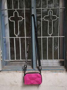 Pink Geometric Crossbody Bag