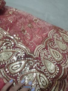 Baby Pink Saree No Blouse /No Return /No Refund