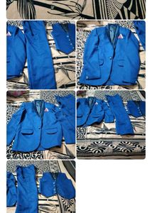 Boys' Blue Suit Set with white shirt
