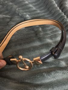 Chic Black Leather Belt with Gold Hardware