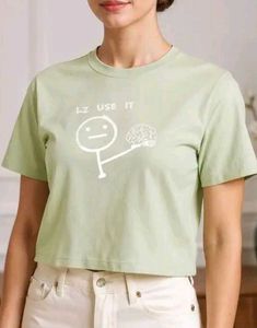 Shein Pastel Green Graphic T-Shirt
