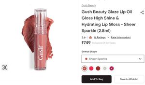 Gush Beauty Glaze Lip Oil - Sheer Sparkle