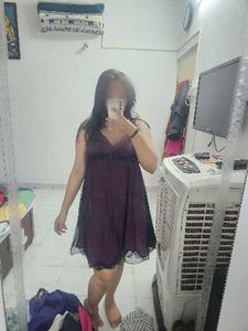 Sheer Purple V-Neck Dress