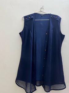 Elegant Navy Blue Sleeveless Top