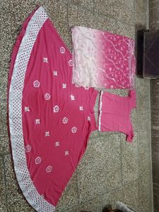 Pink Lehnga  Choli With Dupatta