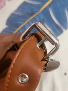 Brown Hobo Bag with Buckle Detail