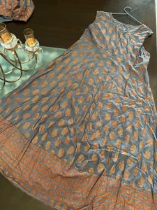 Beautiful Grey Anarkali Kurta with jacket