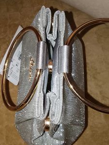 Lavie Silver Glitter Clutch