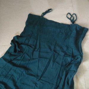 Teal Smocked Maxi Dress