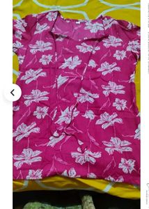 Vibrant Pink Floral Print Kurta