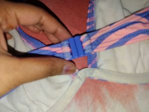 Blue &amp; Pink Zebra Print Bikini Top