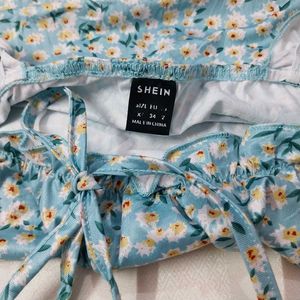 Shein Milkmaid Floral Print Mini Dress