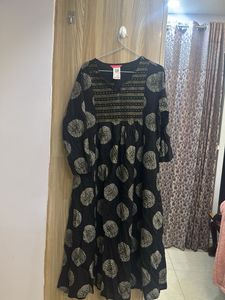 Elegant Black Printed Kurta