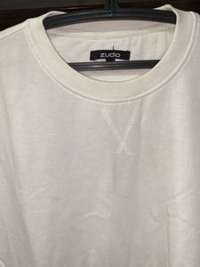 Classic White Crew Neck Sweatshirt