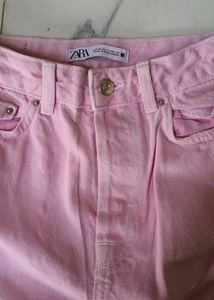 Chic Pastel Pink Wide-Leg Jeans