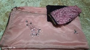 Elegant Pink Silk Saree with Blouse