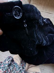 Elegant Black Velvet Midi Skirt