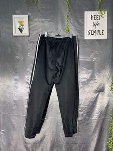 Black Track Pants with White Stripes