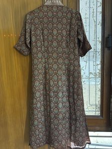 Stylish delicate  V neckline brown kurta