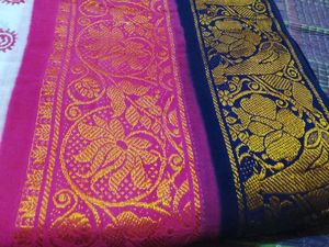 Pure Cotton Rare Double Border kolhapur Saree