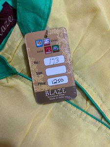 Beautiful Yellow Kurta with Teal Embroidery