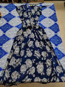 Floral Print Navy blue Maxi Dress