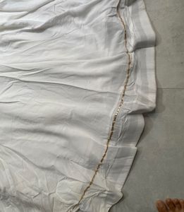 White Ethnic Skirt with Gold Trim