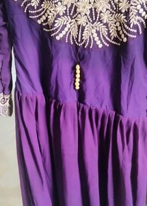 Beautiful Purple Embroidered Gown
